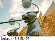 Крылатые львы Банковского моста через канал Грибоедова (Екатерининский) в Санкт-Петербурге (2011 год). Стоковое фото, фотограф Александр Алексеев / Фотобанк Лори
