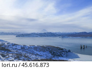 Авачинская бухта, Петропавловск-Камчатский, зимой (2021 год). Стоковое фото, фотограф Римма Тельнова / Фотобанк Лори