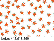 Seamless simple geometric pattern with many stars. raster repeating texture of Lush Lava orange and Aqua Menthe mint stars. Best for greeting card, textile, cloth, banner or Wrapping Paper. Стоковое фото, фотограф Константин Григорьев / Фотобанк Лори