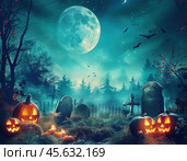 Фон с хэллоуинской тыквой. Стоковое AI-изображение, AI-художник Александр Жуков / Фотобанк Лори