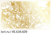 Addis Ababa Ethiopia City Map in Retro Style in Golden Color. Outline Map. Стоковая иллюстрация, иллюстратор Игорь Сорокин / Фотобанк Лори