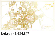 Asmara Eritrea City Map in Retro Style in Golden Color. Outline Map. Стоковая иллюстрация, иллюстратор Игорь Сорокин / Фотобанк Лори