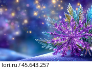 Волшебный зимний фон. Space for text. Стоковое AI-изображение, AI-художник Щеголева Ольга / Фотобанк Лори