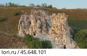 temple in a white chalk rock in Divnogorye. Стоковое видео, видеограф Михаил Коханчиков / Фотобанк Лори
