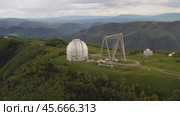 Special scientific astrophysical Observatory. Astronomical center for ground-based observations of the universe with a large telescope. Стоковое видео, видеограф Андрей Армягов / Фотобанк Лори