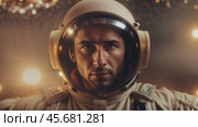 Портрет космонавта крупным планом. Стоковое AI-видео, аниматор Виктория Кольцова / Фотобанк Лори