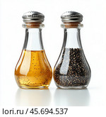 Unique glass containers for spices filled with colorful seasonings and herbs. Стоковое AI-изображение, AI-художник Юлия Гапеенко / Фотобанк Лори