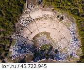 View from drone of ruined theater of ancient Kibyra, Turkey. Стоковое фото, фотограф Яков Филимонов / Фотобанк Лори