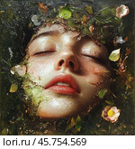 Лицо русалки. Стоковое AI-изображение, AI-художник Евгений Кочергин / Фотобанк Лори