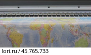 Modern Digital Large format UV printer. Printing production technologies. UV pinning is the process of applying a dose of low intensity ultraviolet light to a UV curable ink. Стоковое видео, видеограф Андрей Армягов / Фотобанк Лори