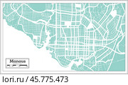 Manaus Brazil City Map in Retro Style. Outline Map. Стоковая иллюстрация, иллюстратор Игорь Сорокин / Фотобанк Лори