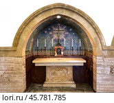 Interior of the crypt of the Church of the Visitation in Ein Karem. Редакционное фото, фотограф Irina Opachevsky / Фотобанк Лори
