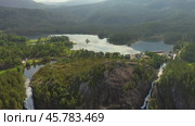 Latefossen is one of the most visited waterfalls in Norway and is located near Skare and Odda in the region Hordaland, Norway. Consists of two separate streams flowing down from the lake Lotevatnet. (2019 год). Стоковое видео, видеограф Андрей Армягов / Фотобанк Лори