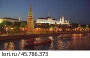 Moscow, night view of the Kremlin TimeLapse (2020 год). Стоковое видео, видеограф Андрей Армягов / Фотобанк Лори