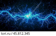 Energy shock wave: a blue shockwave that spreads from the center point, illuminating the entire black background. Стоковое AI-изображение, AI-художник Ирина Ручушкина / Фотобанк Лори