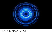 Energy shock wave: a blue shockwave that spreads from the center point, illuminating the entire black background. Стоковое AI-изображение, AI-художник Ирина Ручушкина / Фотобанк Лори