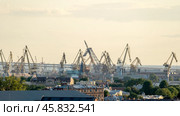 St. Petersburg, Russia, September 04, 2024: St. Petersburg roofs and shipyards top view. Редакционное фото, фотограф Igor Skripachev / Фотобанк Лори