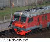 Московская электричка - 10 апреля 2019. Редакционное фото, фотограф YuryKara / Фотобанк Лори