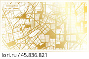 Changchun China City Map in Retro Style in Golden Color. Outline Map. Стоковая иллюстрация, иллюстратор Игорь Сорокин / Фотобанк Лори