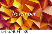 November lettering on an orange low poly background. Стоковое AI-видео, аниматор Юрий Поздников / Фотобанк Лори