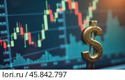 Gold coin with a dollar sign on it is on top of a graph. Стоковое AI-видео, аниматор Sergey Grishin / Фотобанк Лори