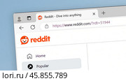 Окно браузера с интернет-страницей сайта Reddit (Реддит) Редакционное фото, фотограф Илья Старков / Фотобанк Лори
