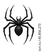 Black eight-legged spider. Стоковое AI-изображение, AI-художник RamA / Фотобанк Лори