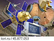 Искусственный спутник Земли "Интеркосмос-1". Мемориальный музей космонавтики. Город Москва. Проспект Мира,111 . (2024 год). Редакционное фото, фотограф Александр Тараканов / Фотобанк Лори