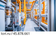Industrial pipes and machinery powering modern facility. Стоковое AI-изображение, AI-художник Юрий Поздников / Фотобанк Лори