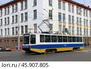 Трамвай УКВЗ 71-608К №1145. Башкирия, город Уфа, улица Аксакова (2019 год). Редакционное фото, фотограф Алексей Иванов / Фотобанк Лори