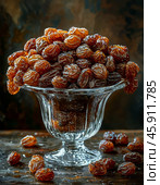 Raisins (from Turkic üzüm — grapes) are dried grapes. Стоковое AI-изображение, AI-художник Сергей Елизарьев / Фотобанк Лори