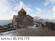 Монастырь Севанаванк зимой. Стоковое фото, фотограф Evgenia Shevardina / Фотобанк Лори