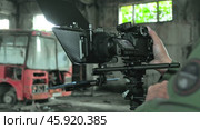 Camera Setup with Compensator in an Abandoned Factory. Стоковое видео, видеограф Поскребышев Михаил / Фотобанк Лори