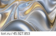 Silver and gold liquid metal flowing seamless loop. Стоковое AI-видео, аниматор Юрий Поздников / Фотобанк Лори