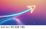 Neon arrow rising, symbolizing growth and success. Стоковое AI-видео, аниматор Юрий Поздников / Фотобанк Лори