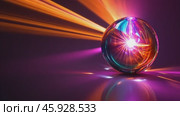 Crystal ball reflecting light beams, emitting energy pulses. Стоковое AI-видео, аниматор Юрий Поздников / Фотобанк Лори