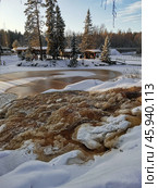 Зимние водопады в Карелии. Стоковое фото, фотограф Юлия Кваскова / Фотобанк Лори