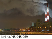 Ночной вид Москвы зимой (2019 год). Стоковое фото, фотограф YuryKara / Фотобанк Лори