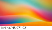 Vector abstract wavy bright turbid blurred smooth iridescent gradient wallpaper. Red orange yellow green blue flowing background. Dense heavy mesh, color soft mesh. Стоковая иллюстрация, иллюстратор GAlexS / Фотобанк Лори