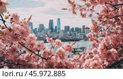 Beautiful Japanese Sakura Cherry Blossom Trees Blooming White and Pink Flowers Natural Cinematic 4K Slowmotion Footage. Стоковое AI-видео, аниматор ALLA YURTAYEVA / Фотобанк Лори