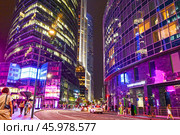 Бизнес-центр "Москва-Сити". Ночной вид (2024 год). Стоковое фото, фотограф Александр Тараканов / Фотобанк Лори