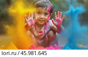 Celebrate Holi With Vibrant Colors and Joyful Traditions in Spring 2023. Стоковое AI-видео, аниматор Sergey Grishin / Фотобанк Лори