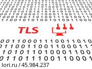 TLS concept binary code 3d illustration. Стоковая иллюстрация, иллюстратор Максим Иванов / Фотобанк Лори