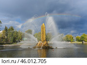 Фонтан Золотой колос (ВДНХ, Москва) (2022 год). Редакционное фото, фотограф Legroin / Фотобанк Лори