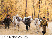 На охоре, в Якутии ( Республика САХА, Оймяконский район ) (2010 год). Редакционное фото, фотограф Павел Просянов / Фотобанк Лори