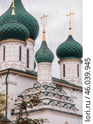 Church of Elijah the Prophet on a summer morning. Yaroslavl. A golden ring. Russia. Стоковое фото, фотограф Photojuli / Фотобанк Лори