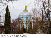 Городской пейзаж. Собор Алексия, митрополита Московского. Алексеево-Акатов монастырь. Воронеж. Стоковое фото, фотограф Владимир Шибаев / Фотобанк Лори