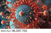 Magnified close-up of a virus or bacteria using a microscope. Vertical footage. Стоковое AI-видео, аниматор Ирина Старикова / Фотобанк Лори