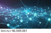 Expansion and growth of neural network from a central core to a large-scale and complex network with nodes and connections. AI, computer algorithms, artificial intelligence and visualization of a large language model. Internet network, digital code. Стоковое AI-видео, аниматор ALLA YURTAYEVA / Фотобанк Лори