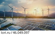 Solar cell or solar panel Modern technology for energy revolution, Alternative source for preserving the environment, Blue tint photovoltaic module. Caring for the environment. Стоковое AI-видео, аниматор ALLA YURTAYEVA / Фотобанк Лори
